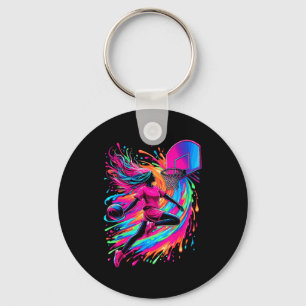 Basketball Girl Colorful  Key Ring