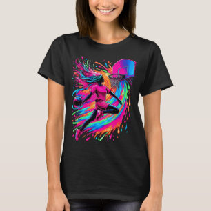 Basketball Girl Colorful  T-Shirt