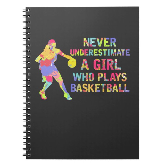 Basketball Girl Colourful Athlete Notebook (Front)