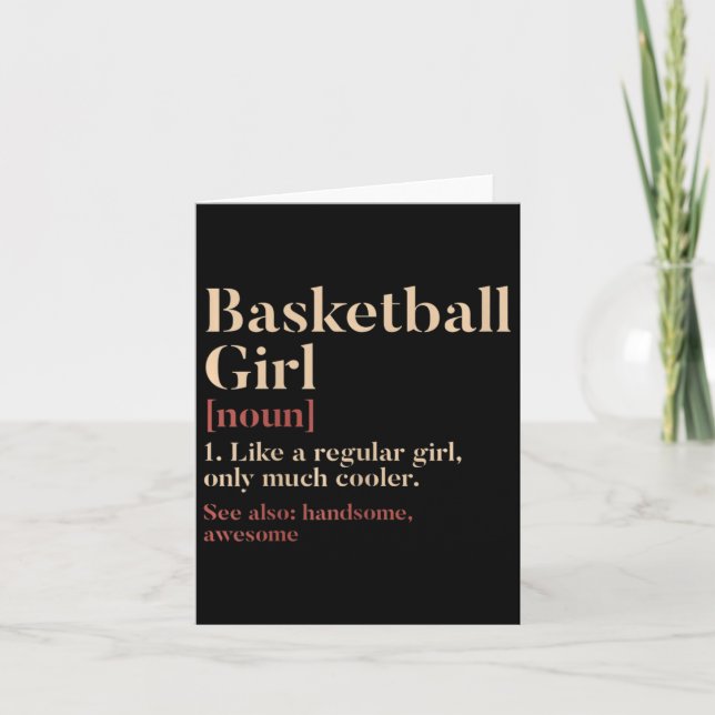 Basketball Girl Definition Funny Gift For Basketba Card (Front)