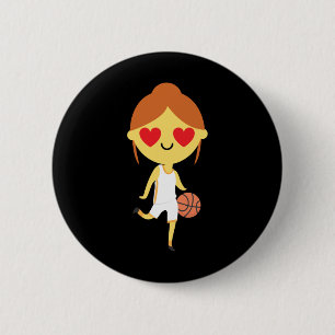 Basketball Girl Emoji  6 Cm Round Badge