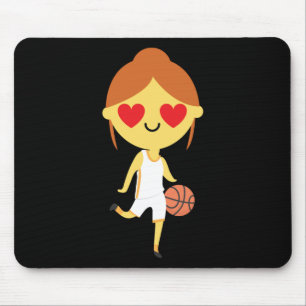 Basketball Girl Emoji  Mouse Mat