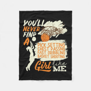 Basketball Girl Like Me Shooting Dribbling Fleece Blanket