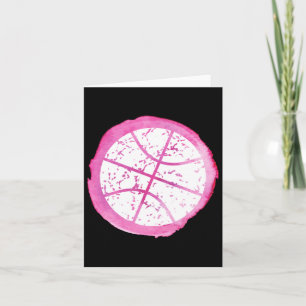 Basketball Girl Pink Watercolor  Card