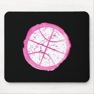 Basketball Girl Pink Watercolor  Mouse Mat