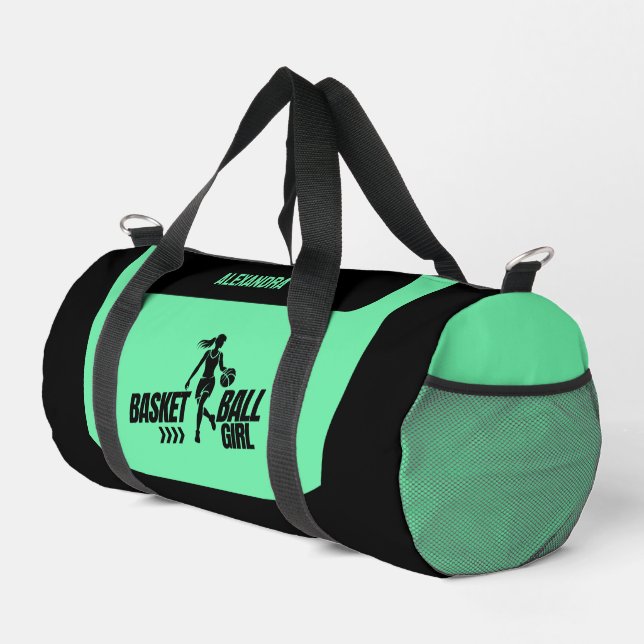 Basketball Girl Player, Birthday Gift, Team Duffle Bag (Right Corner)