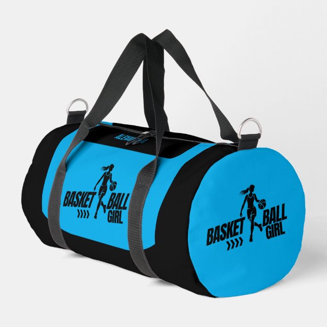 Basketball Girl Player, Birthday Gift, Team Duffle Bag (Left Corner)