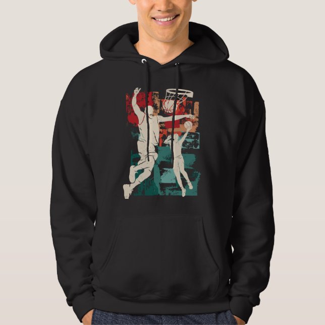 Basketball Girl Player Silhouette Bball Coach Spor Hoodie (Front)