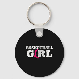 Basketball Girl Player Silhouette Sport Gift Key Ring