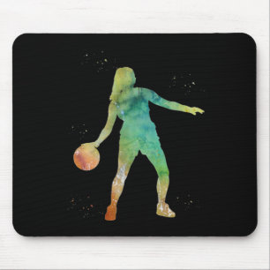 Basketball Girl Playing Mouse Mat