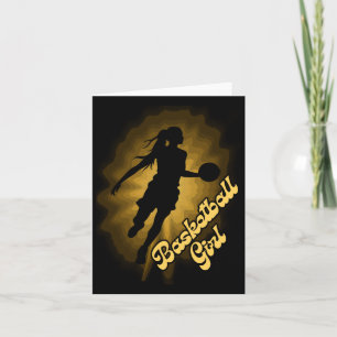 Basketball Girl Shadow In The Rays  Card