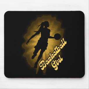 Basketball Girl Shadow In The Rays Mouse Mat