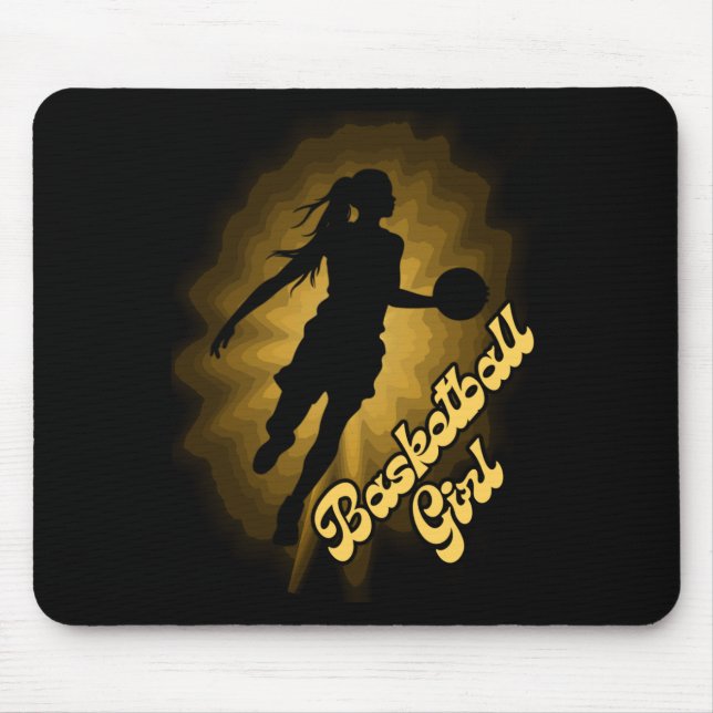 Basketball Girl Shadow In The Rays  Mouse Mat (Front)