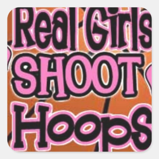 basketball girl square sticker (Front)