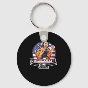 Basketball Girl Usa  Key Ring