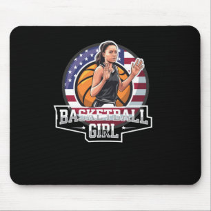 Basketball Girl Usa  Mouse Mat