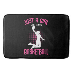 Basketball Girl Women Bath Mat