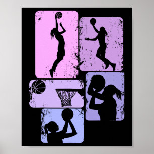Basketball Girl Women Girls Kids Poster
