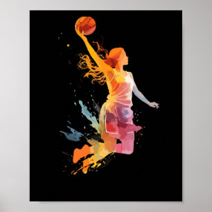Basketball Girl Women Girls  Poster