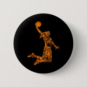 Basketball Girl Women Kids 1 6 Cm Round Badge