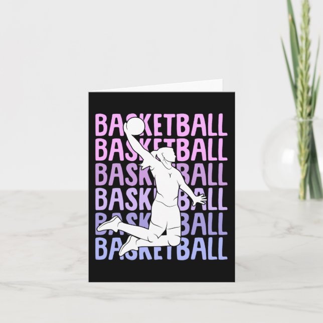 Basketball Girl Women Kids 1 Card (Front)