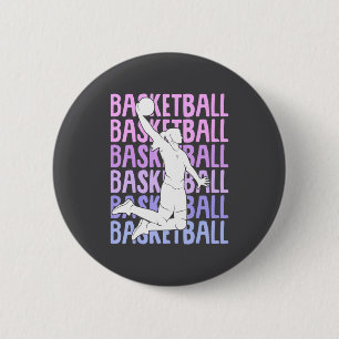 Basketball Girl Women Kids 6 Cm Round Badge