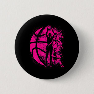 Basketball Girl Women Kids Female Basketball Team  6 Cm Round Badge