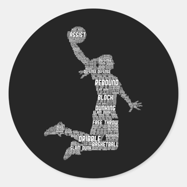 Basketball Girl Women Kids Girls  Classic Round Sticker (Front)