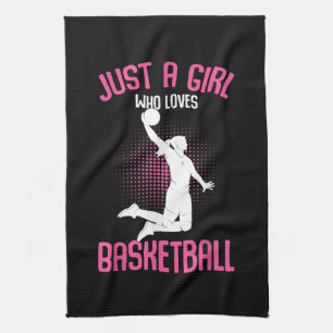 Basketball Girl Women Tea Towel