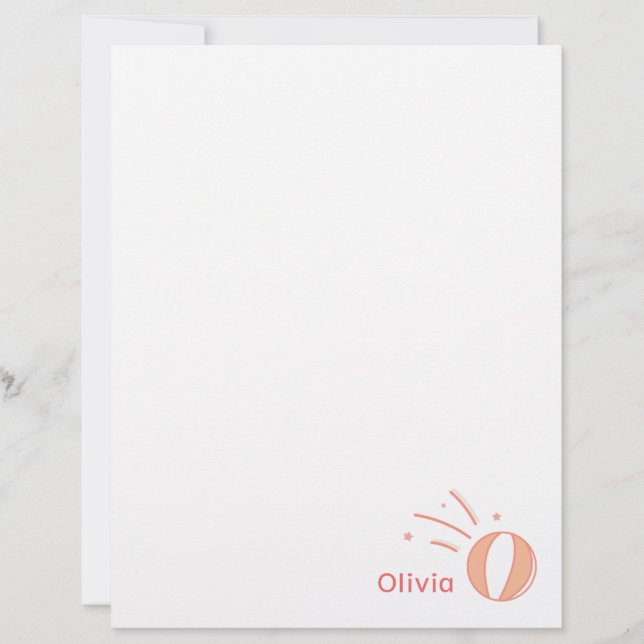 Basketball Girls Custom Name Gift Personalised  Custom Letterhead (Front)