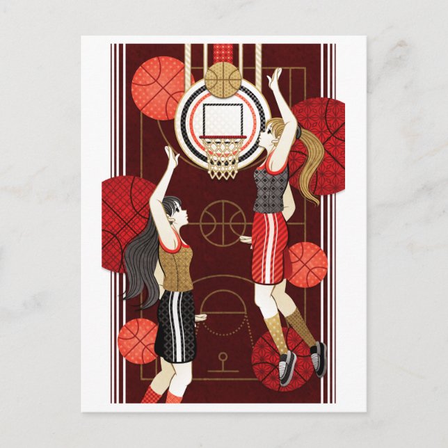 Basketball girls（remake） postcard (Front)