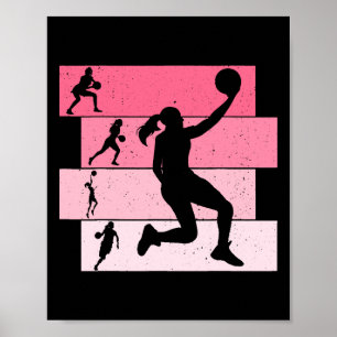 Basketball Girls Women Kids Poster