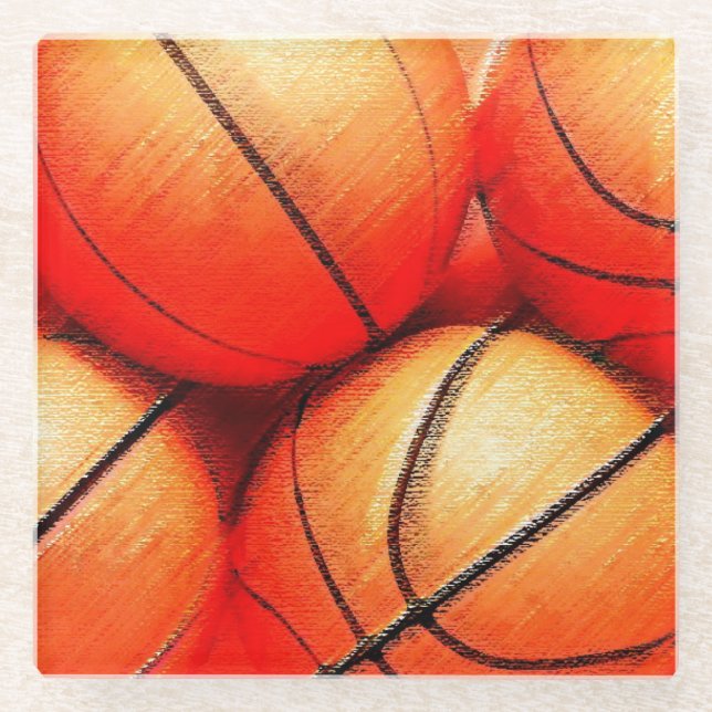 Basketball Glass Coaster (Front)