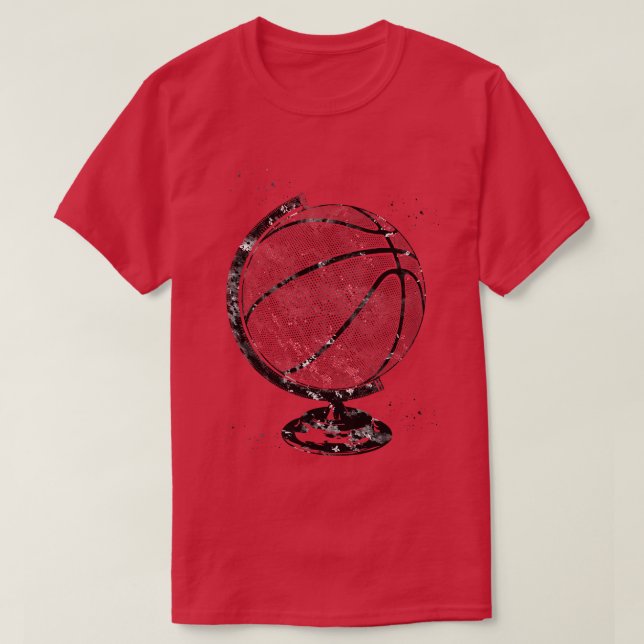 Basketball Globe 1 T-Shirt (Design Front)