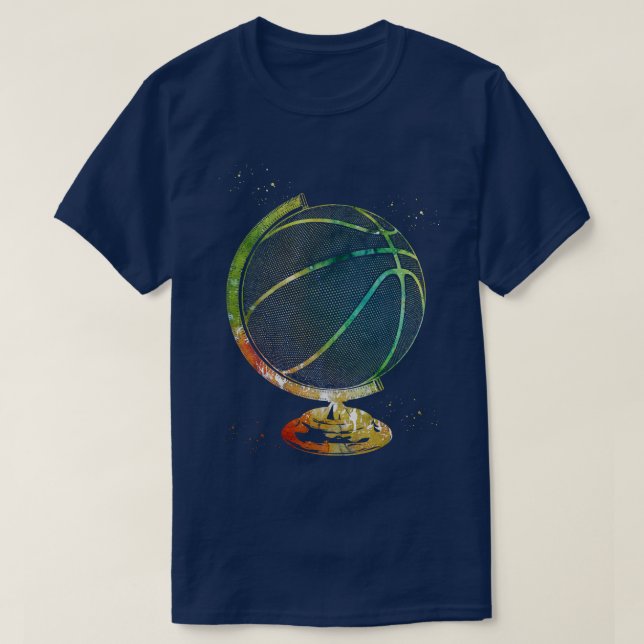 Basketball Globe 2 T-Shirt (Design Front)