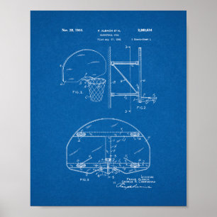 Basketball Goal Patent - Blueprint Poster