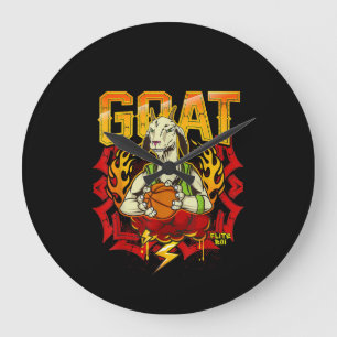 Basketball Goat Gift Large Clock