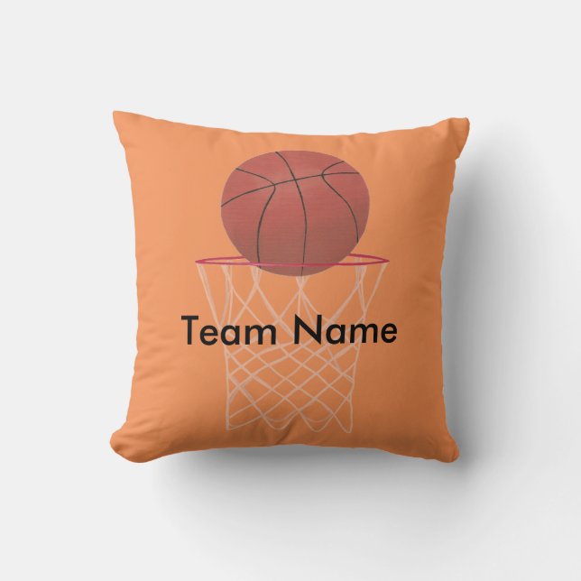 Basketball going in hoop net, Pillows (Front)