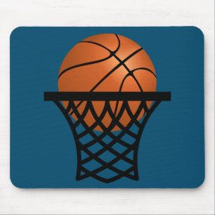 basketball going into hoop mouse mat