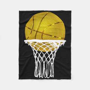 Basketball Gold Bball Trophy Sport Lover Gift Men Fleece Blanket