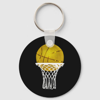 Basketball Gold Bball Trophy Sport Lover Gift Men  Key Ring