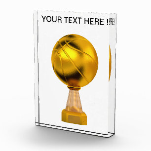 Basketball Gold Trophy Photo Block