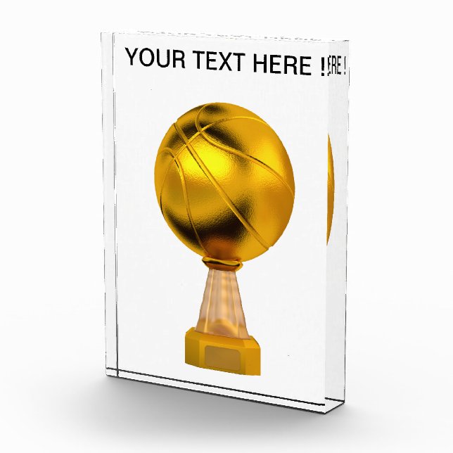 Basketball Gold Trophy Photo Block (Right)