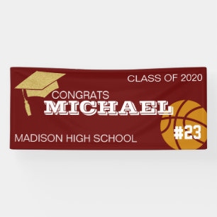 Basketball Graduation Banner Sign
