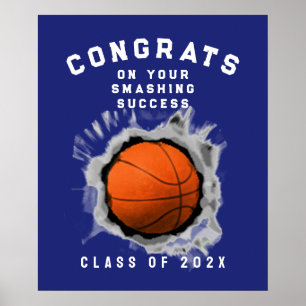basketball graduation congrats poster