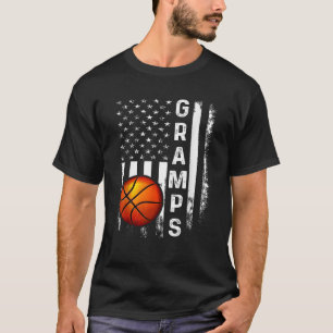Basketball Gramps American Flag Vintage Christmas  T-Shirt