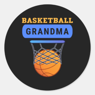Basketball Grandma Classic Round Sticker