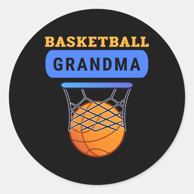 Basketball Grandma  Classic Round Sticker (Front)