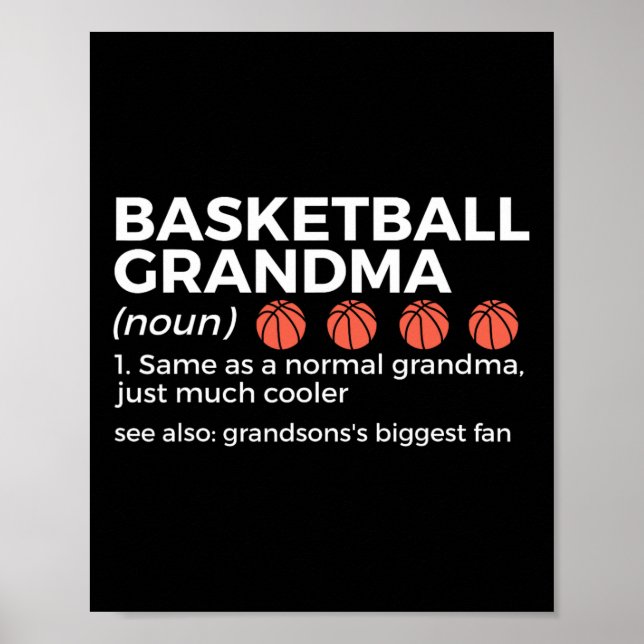 Basketball Grandma Definition Grandson's largest f Poster (Front)