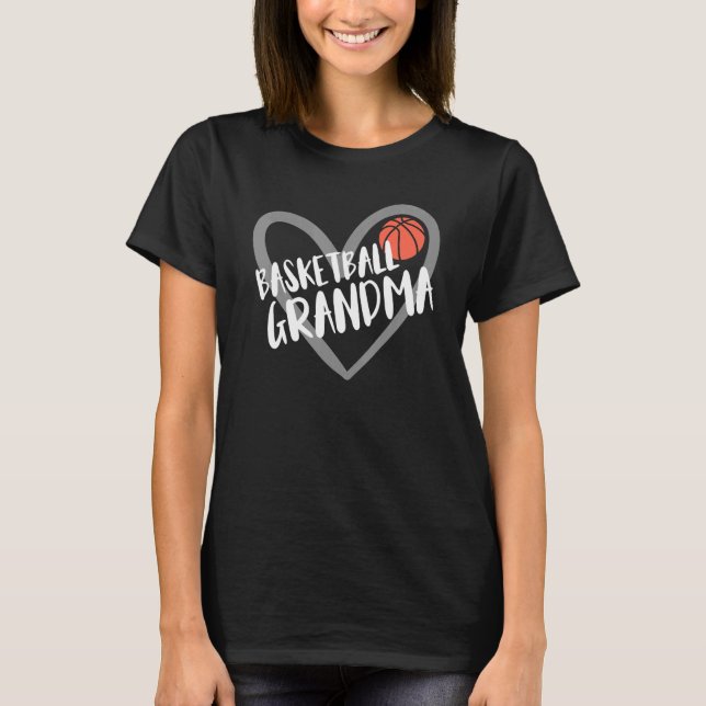 Basketball Grandma Heart T-Shirt (Front)